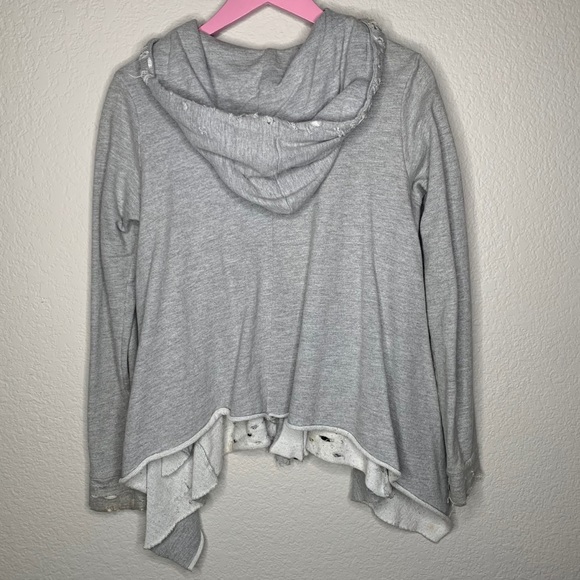 UNIF Grey Distressed Swing Style Zip Hoodie Jacket - Picture 5 of 9